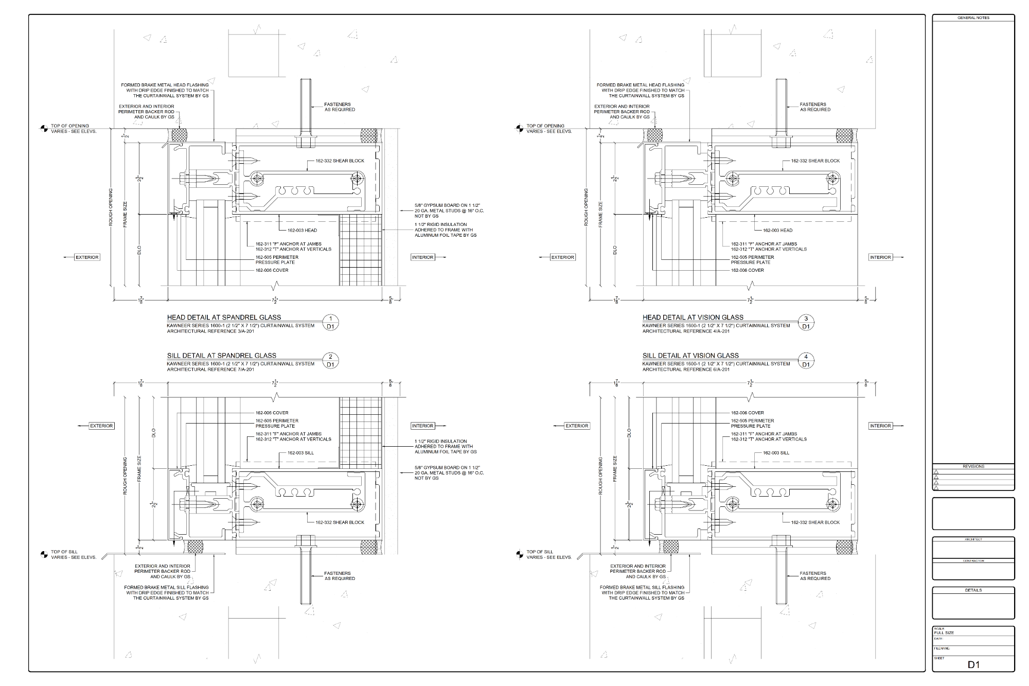Curtainwall Detail Sheet